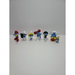 Lot Of 7 McDonalds Smurfs Figures Happy‎ Meal Toys 2011